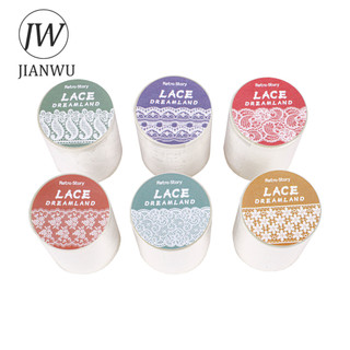 JIANWU Ren Dream Series Vintage Hoa Ren Phong Cảnh Chất Liệu Cắt Kéo Thêu Sò PET Băng Sáng Tạo DIY Tạp Chí Văn Phòng Phẩm