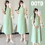Trang phục bà bầu mùa hè Retro Váy ngắn tay dáng rộng