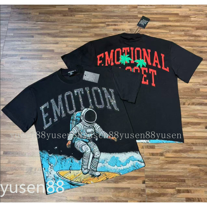Áo thun ngắn tay cotton nguyên chất, mặt trước họa tiết kim cương độc đáo, hàng có sẵn