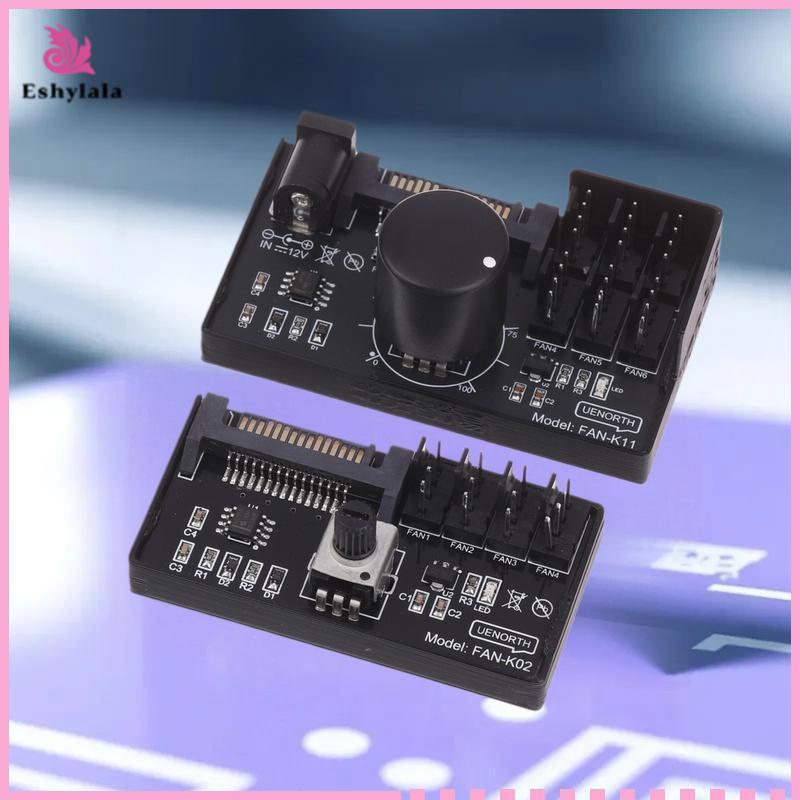 Bộ điều khiển tốc độ quạt Eshylala PWM 4Pin SATA Power 4 / 6 chiều HUB NAS Bộ điều chỉnh máy chủ [MỚI]