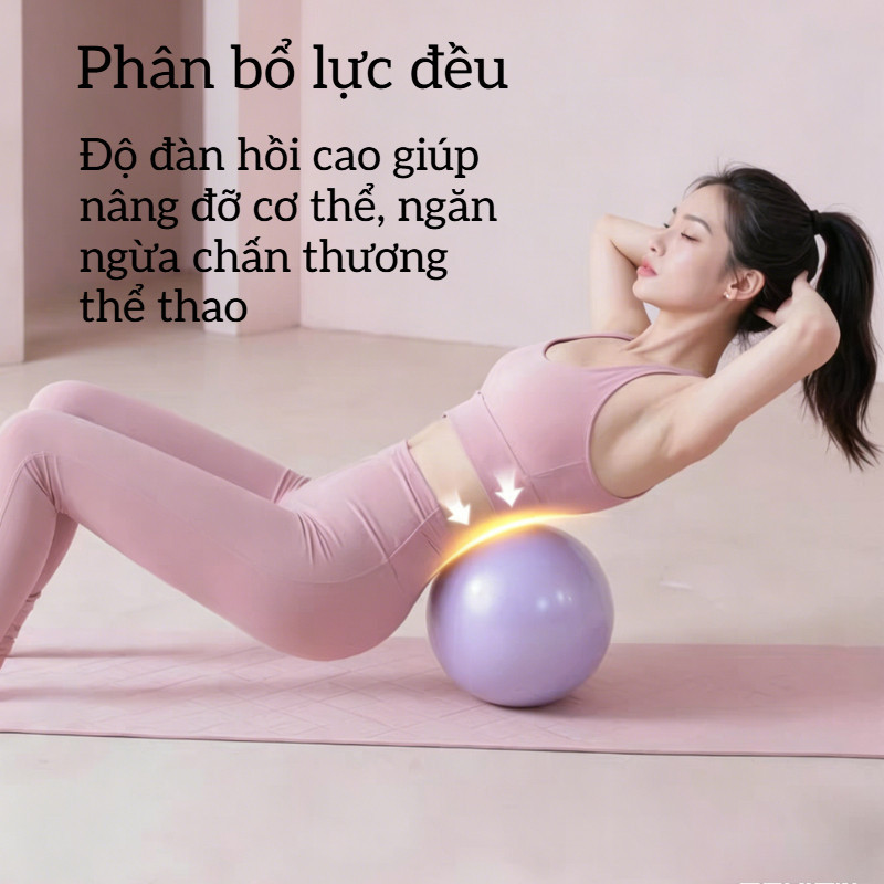 Bóng Tập Yoga & Pilates PVC Chống Nổ - Tăng Cường Cơ Bụng, Sức Mạnh Lõi, Thăng Bằng, Cho Người Mới, Nhiều Màu
