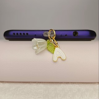 Điện Thoại Di Động Chống Bụi Cắm 1 Hoa Trắng 26 Trắng Rỗng Chữ Cái Điện Thoại Di Động Chống Bụi Cắm