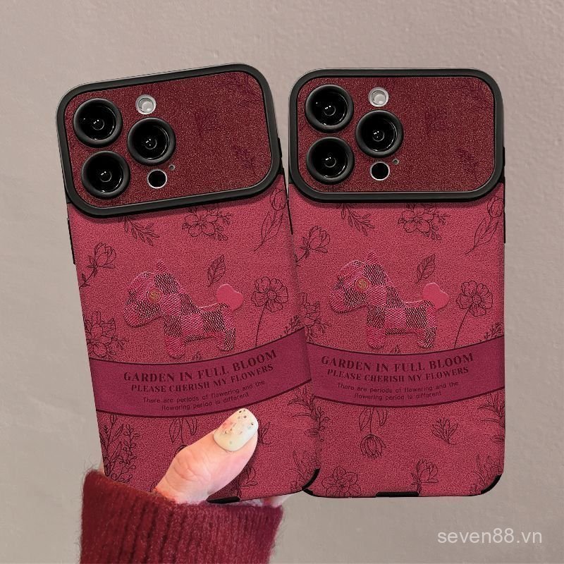Ốp Điện Thoại Thích Hợp Cho iPhone 7 8 X XS XR XSMAX 11 12 13 14 15 16 17 Pro max Plus Air Line Năm Mới Dây Xích Ngựa Đỏ Chống Sốc Vỏ Bảo Vệ Chống Sốc Bao Gồm Tất Cả KHIX
