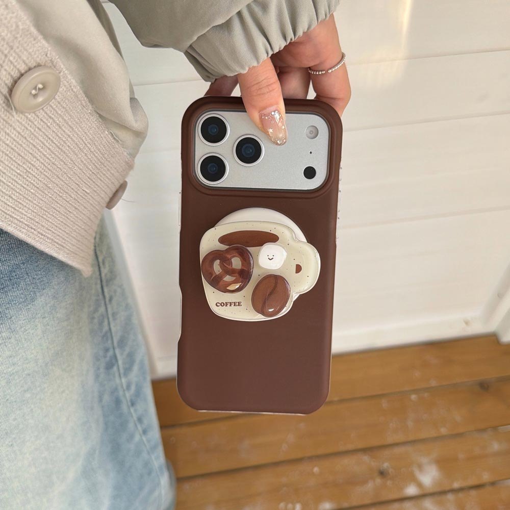 Ốp Lưng Cứng Tương Thích Với iPhone 13 14 14Pro 14ProMax 15 15Pro 15ProMax 16 16Pro 16ProMax 17 17Pro 17ProMax 17Air Ốp Nam Châm Họa Tiết Nâu Mờ