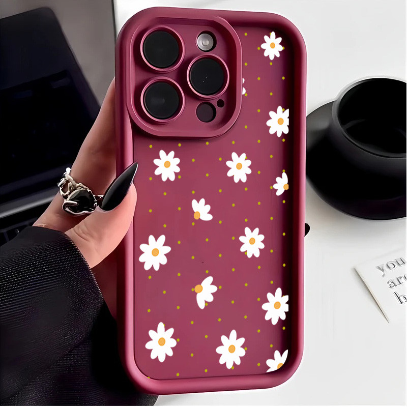 Ốp Lưng Cho Realme 15 11 8 14 13 12 Pro Plus 15T 5G 5 5s 6s 8i Note 50 C53 C51 C67 C63 C33 C35 C55 C21Y C25Y C15 C25 C21 C20 Vỏ Hoa Cúc Dễ Thương Bảo Vệ Camera Thiết Kế Mới