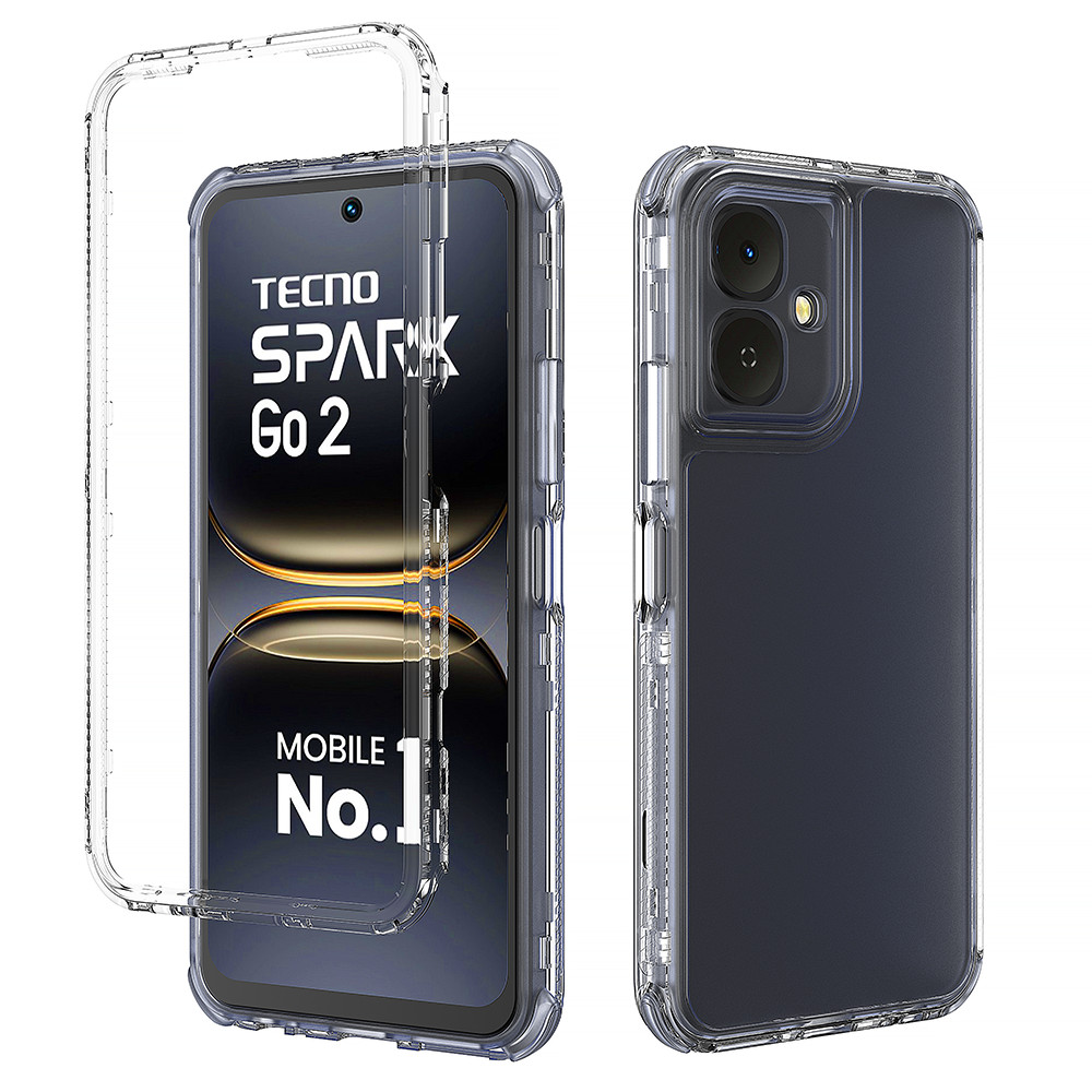 360 3 trong 1° Bảo vệ hoàn toàn cho Tecno POP 10 4G / INFINIX SMART 10 / SPARK GO 2 Vỏ điện thoại chống sốc trong suốt Vỏ bọc thiết kế cản chống sốc