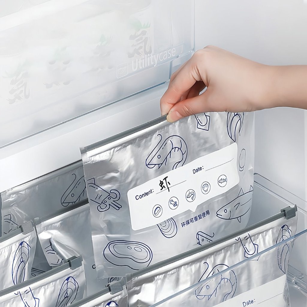 Set 10 Túi zip bạc đựng thực phẩm tươi sống chất liệu tráng bạc titan bảo quản độ tươi,có khoá tiện lợi,tái sửdụng FE123