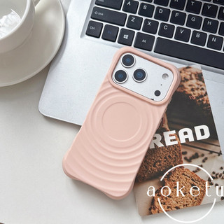 Ốp lưng màu cam từ tính da sóng thích hợp cho vỏ điện thoại Apple 17 Promax iPhone 16 Promax mềm 15 mới phong cách tối giản 14 / 13 bao gồm tất cả vỏ silicon chống rơi