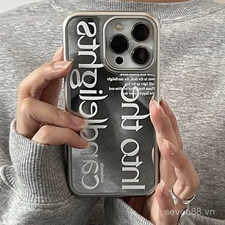 Ốp Điện Thoại Thích Hợp Cho iPhone 11 12 13 14 15 16 17 Pro max Plus Air Mirror Trắng Tiếng Anh Chống Sốc Vỏ Bảo Vệ Chống Sốc Bao Gồm Tất Cả SGPF