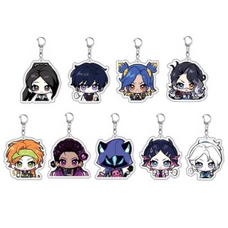 Anime Bun Valorant Acrylic Keychain Figures Vyse Clove Llaveros Cartoon Cosplay Key Chain Women Men Badge