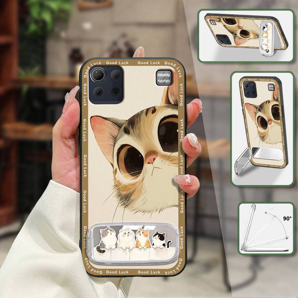 Ốp Điện Thoại Chống Sốc Chống Bụi Cho LG K92 5G / Q92 Ốp Lưng Dễ Thương Bền Bọc Toàn Bộ Ba Chiều Vải Miếng Dán Chống Bụi Bẩn Thêu Silicon Mềm Vỏ Bảo Vệ Gương TPU