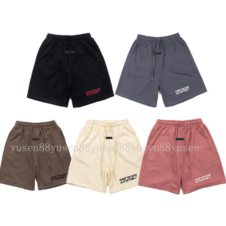 Chất Lượng Cao ESSENTIALS Đôi Dòng FOG lồi lõm In Chữ Quần Nam Nữ Rời Năm Điểm Quần Short