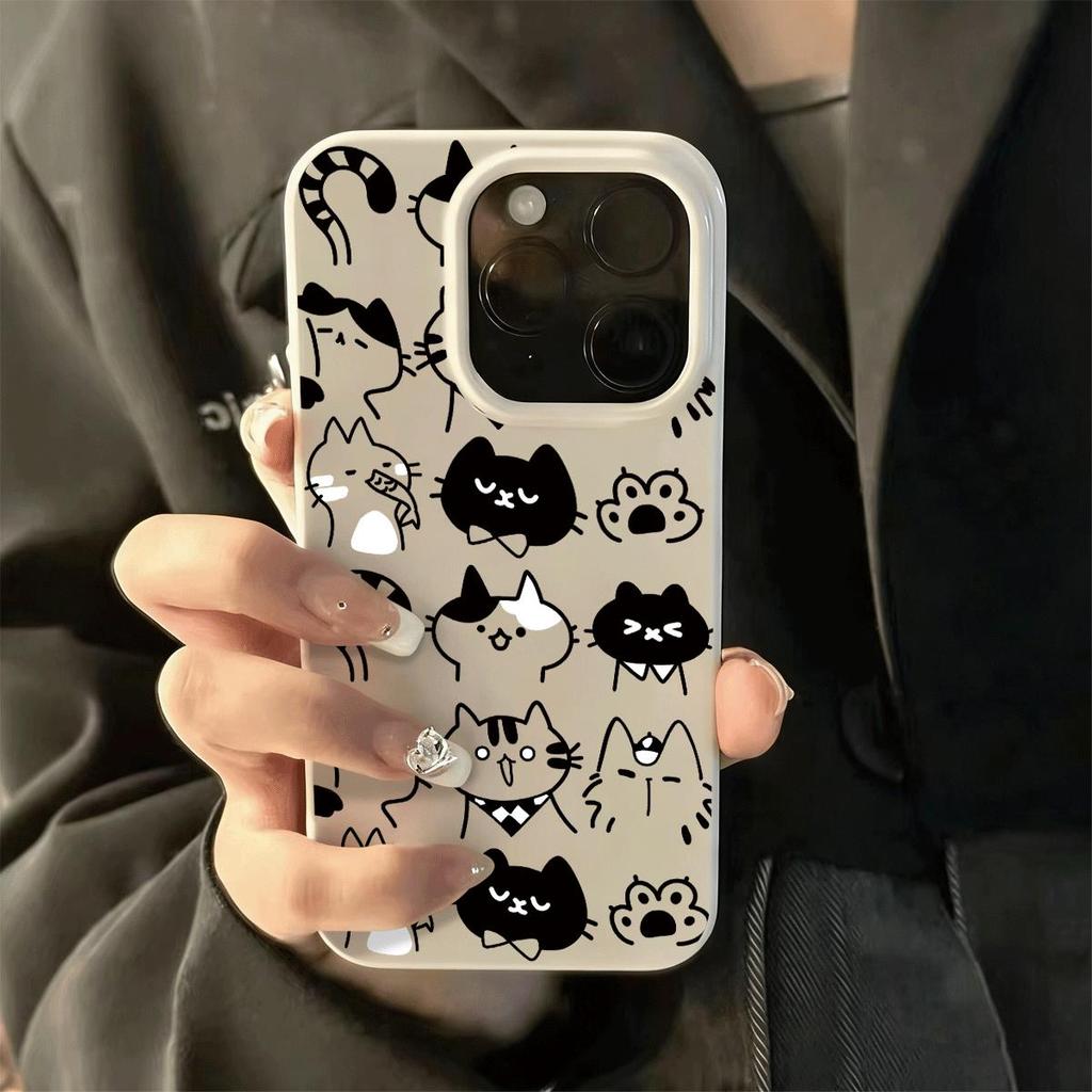 Mèo in đầy đủ cho trường hợp iPhone 16 iPhone 17Air Tính cách 14Pro Moisture