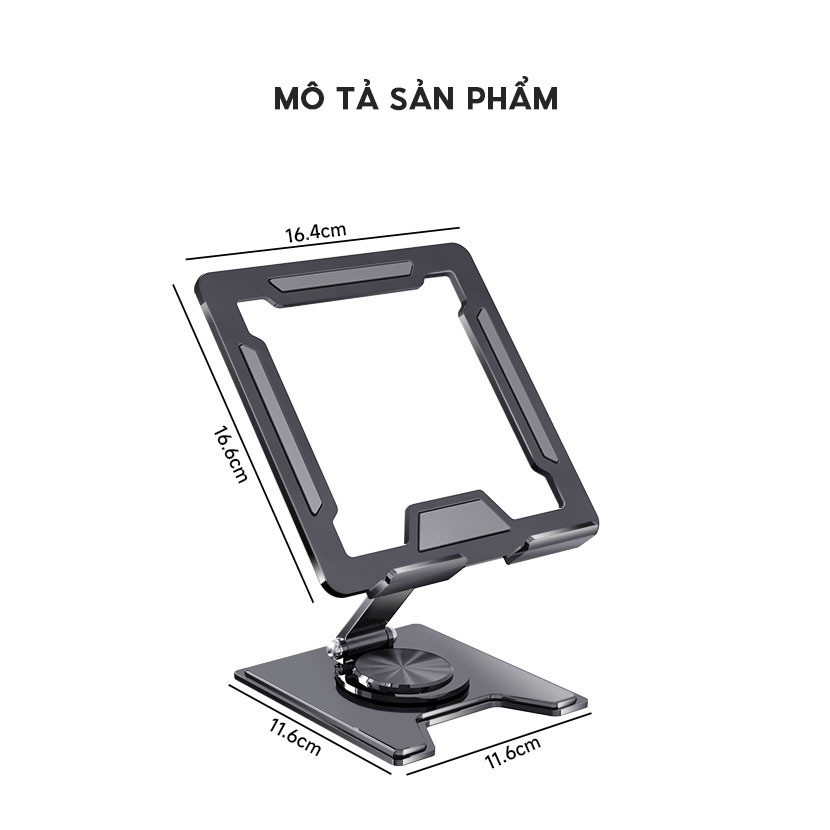 Giá Đỡ , Đế Tản Nhiệt, Điện Thoại,Máy Tính Bảng gấp gọn Xoay 360 Độ Chất Liệu Hợp Kim Nhôm Cao Cấp