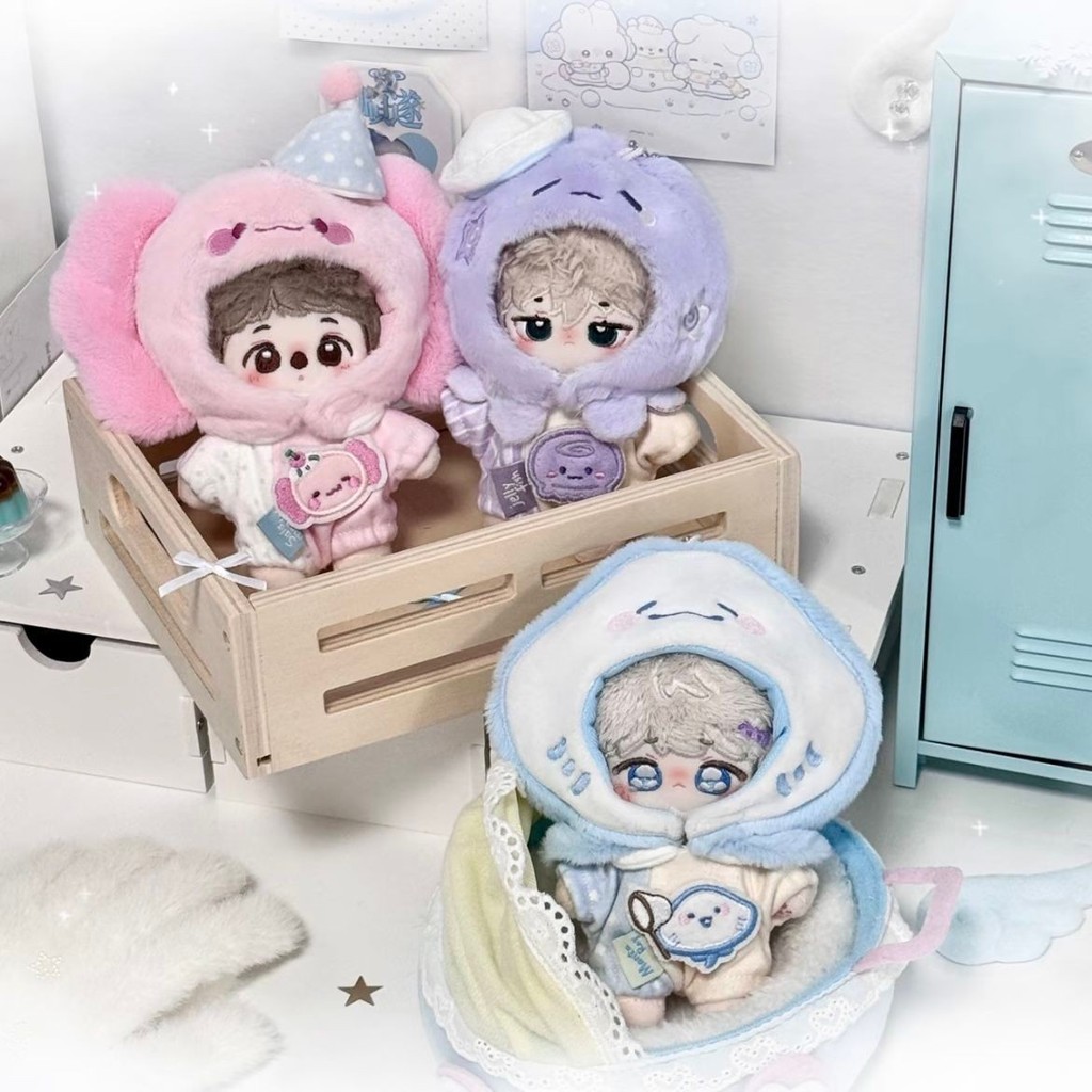 Bắt sứa Series 10cm20cm Quần Áo Bé Búp Bê Cotton Tự Mài Gấu Mũ Liền Quần Dễ Thương Tất Cả Trận Đấu 4.6