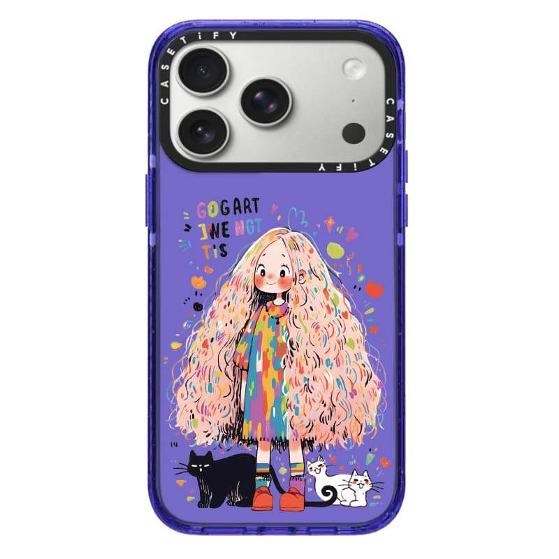 CASECASE X Cô gái tóc dài Cam / Đỏ / Perri Bộ sưu tập kẹo tím Màu sắc trong suốt Cứng hút từ tính Vỏ tác động cho Apple IPhone 13 14 15 16 17Pro Max Plus Có hộp