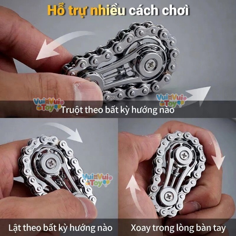 【Giao nhanh】Con Quay Ngón Tay Hình Xích Xe Đạp - Fidget Spinner Kim Loại Cao Cấp
