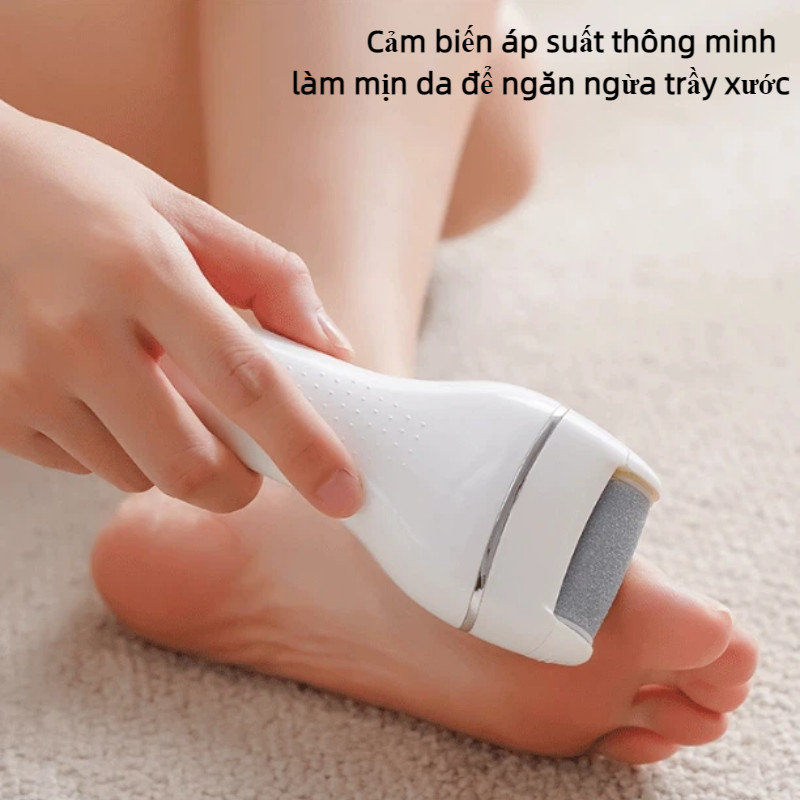 Máy chà gót chân thông minh, 3 tốc độ, pin 180 phút, cảm biến áp lực, đầu mài đá thạch anh