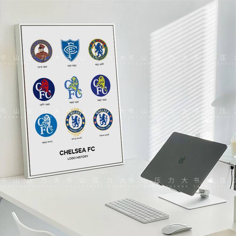 Top European Football Clubs Logo Canvas Poster Real Madrid Man Utd Arsenal Barcelona Bayern Man City Fans Wall Decor Unframed
