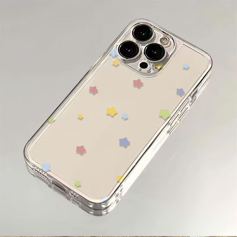 Đơn Giản Kẹo Màu Ngôi Sao Điện Thoại Trường Hợp Cho iPhone 17 16 15 14 13 12 11 Pro Max X XR XS Max 7 8 Plus SE2020