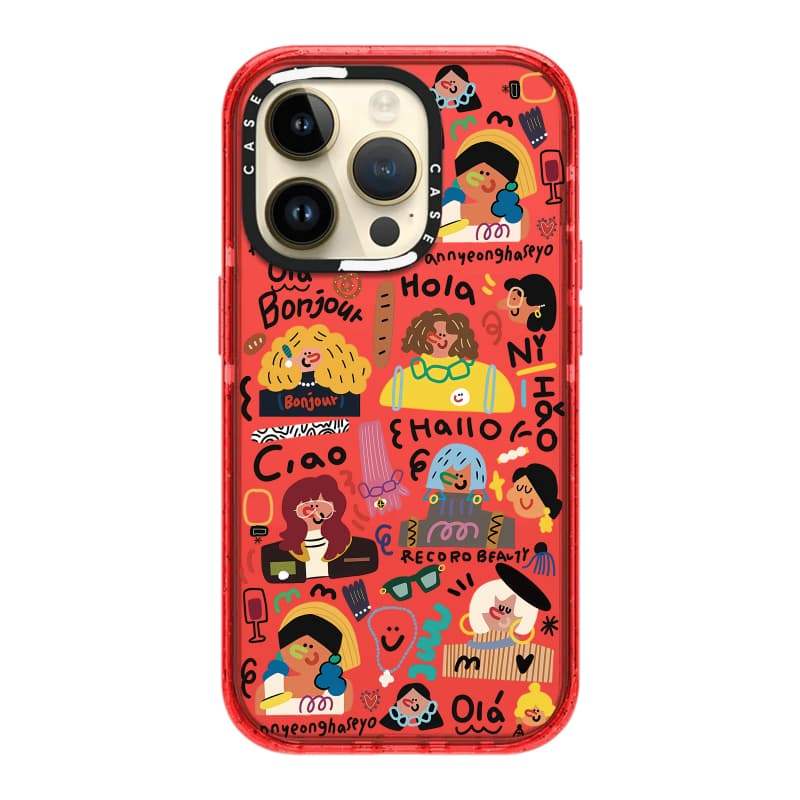 CASECASE X Cô Gái Pháp Cam / Đỏ / Perri Bộ Sưu Tập Kẹo Tím Màu Trong Suốt Cứng Từ Tính Hút Tác Động Dành Cho Apple IPhone 13 14 15 16 17Pro Max Plus Có Hộp