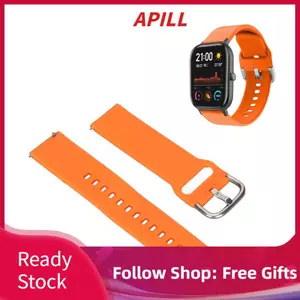 Apill Đồng hồ thông minh Smartwatch Điều chỉnh miễn phí Dây đeo đồng hồ silicon thân thiện với da chống mất Mềm mại cho Amazfit Bip U đen