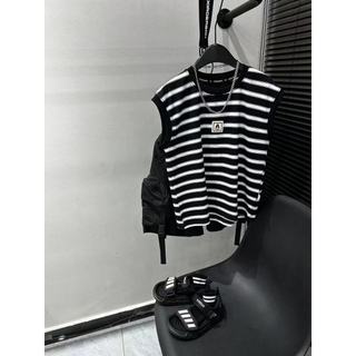 Rời Sọc Thời Trang Trẻ Em Top Mùa Hè Bé Trai Cotton Không Tay Áo Vest Eo Tay