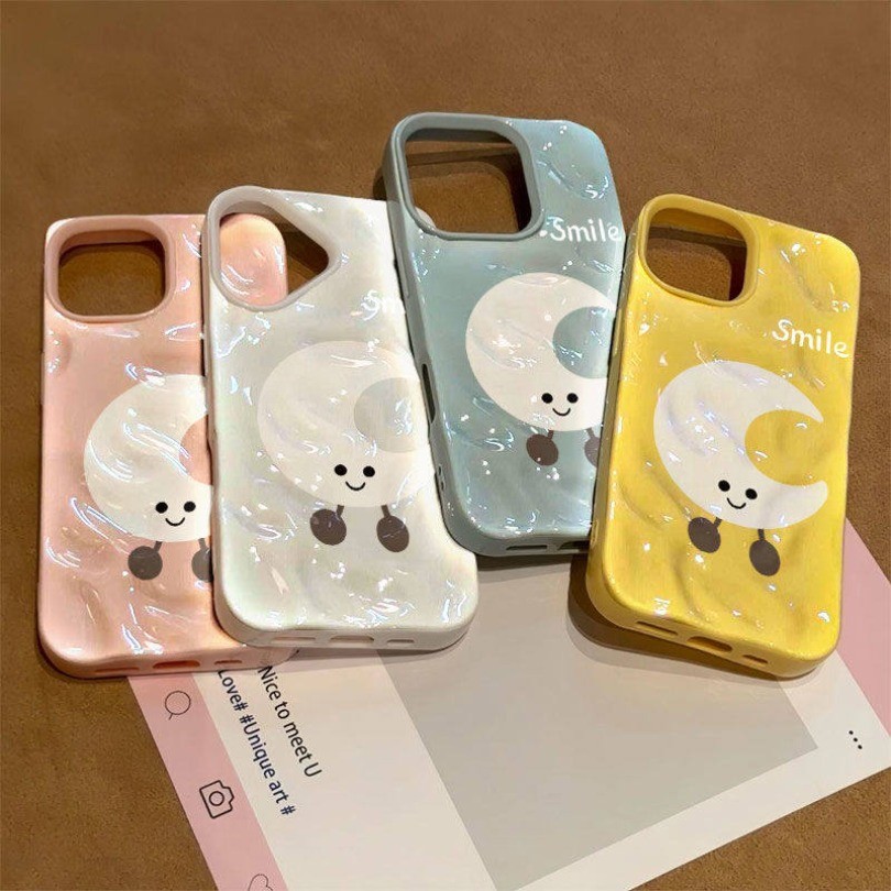 Ốp điện thoại mềm họa tiết mặt trăng gấp sang trọng cho Redmi Note 8 14 12 Redmi Note 11 11S 12S Redmi Note 10 10S Redmi Note 9 Vỏ chống sốc kẹo