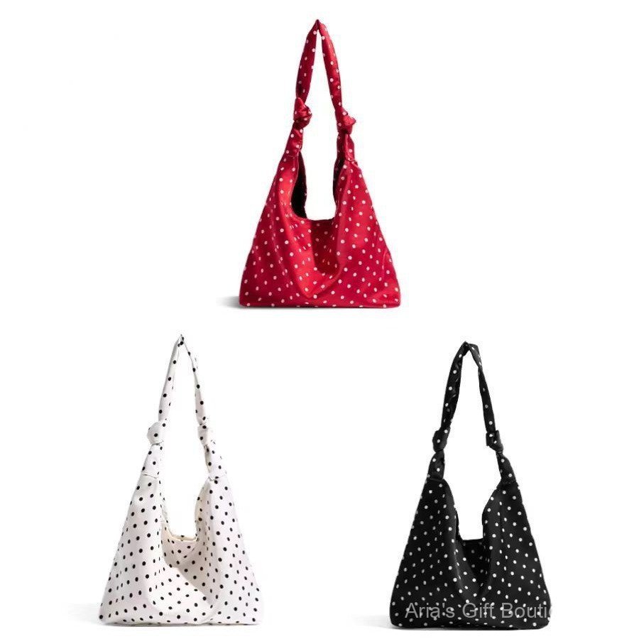 [Aria-G1] Túi Tote dung lượng lớn thời trang độc đáo đi lại bằng vải chấm bi cổ điển nhẹ nhàng ins một vai nách nữ