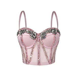 Eo Sling và Áo Corset ngắn skinny nữ, đính kim cương tinh tế