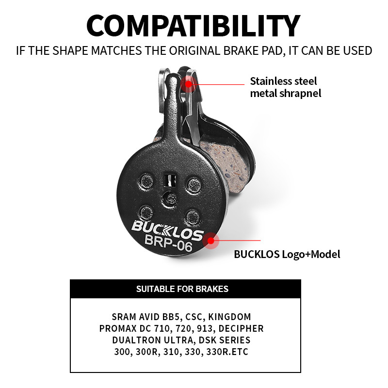 BUCKLOS Má Phanh Xe Đạp Cho Avid BB5 Xe Đạp Đường Bộ MTB Đĩa Thủy Lực Miếng Lót Xe Đạp Đĩa Phanh Miếng Bền Xe Đạp Phần