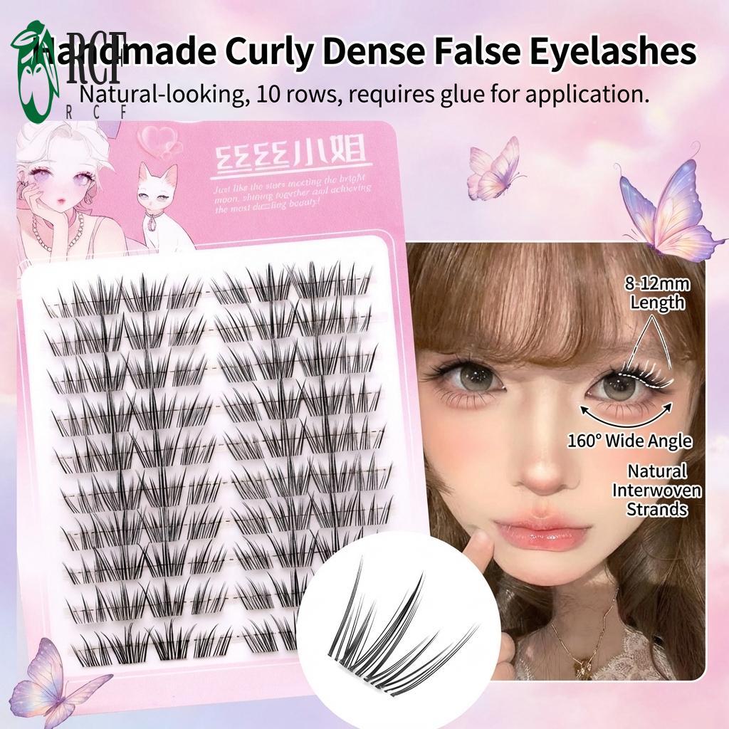 Handmade C Curl Lông Mi Giả Sợi Đen 8-12mm Chiều Dài Hỗn Hợp Tự Nhiên Tìm Tiệc Trang Điểm Hàng Ngày