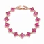 Vòng tay Ruby mạ vàng thiết kế Clover Rose Classic Retro, trang sức sang trọng