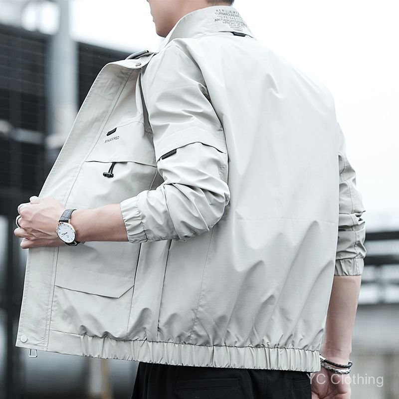 Áo Khoác Cổ Đứng Slim Fit Thoáng Khí Cho Xuân Thu