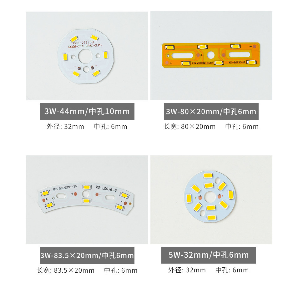 R8EJ led3W5W Tròn Đèn Nhỏ Mảnh Pha Lê Đèn Chùm Ăn Sửa Đổi Miếng Dán Nguồn Sáng Gương Đèn Pha 5730 Phụ Kiện Wick