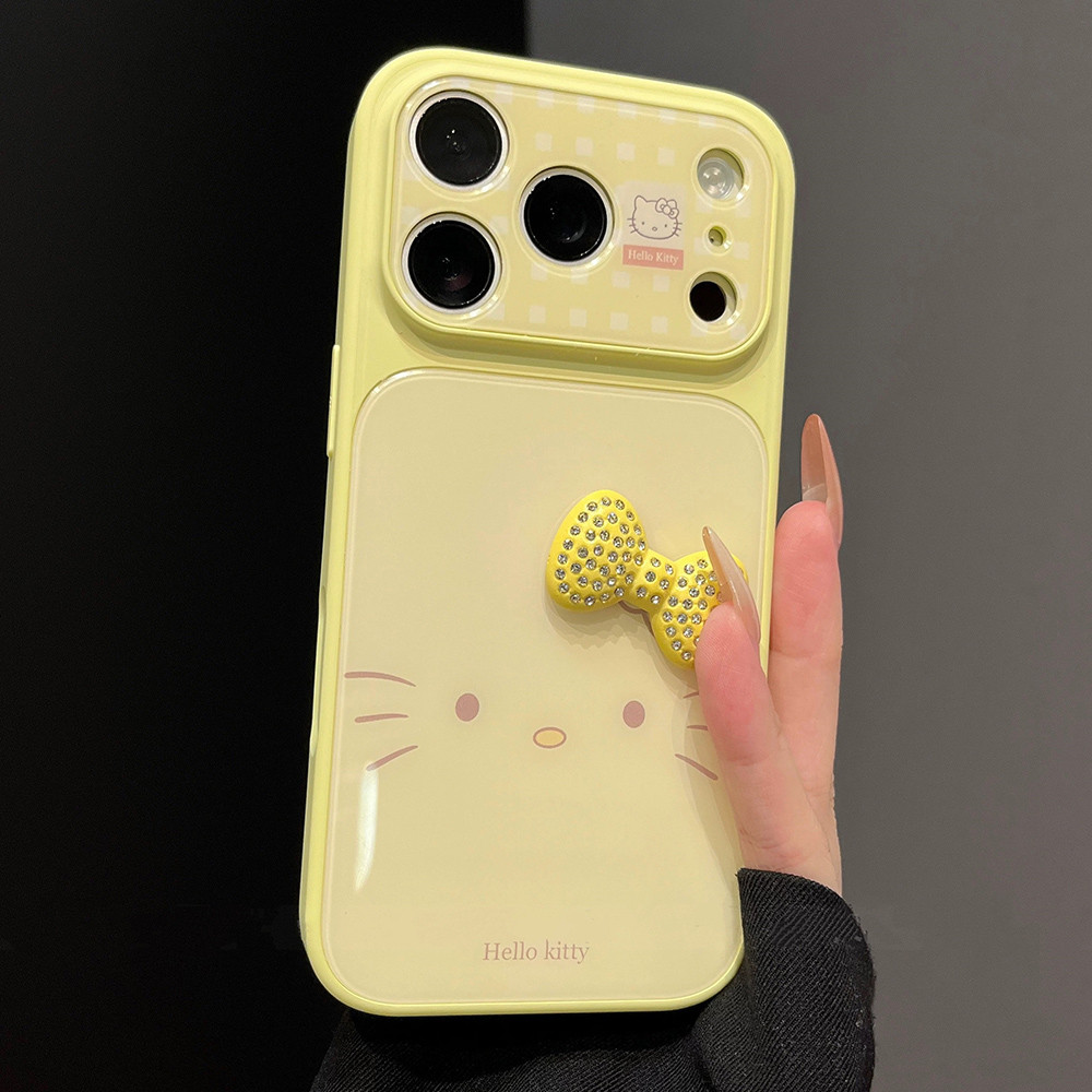 Ốp điện thoại Acrylic hình mèo nơ 3D cho iPhone 17 Pro Max 16 15 14 13 Vỏ bảo vệ chống sốc