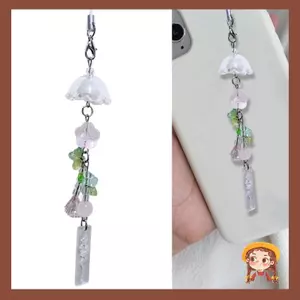 Phụ kiện dây đeo điện thoại đính cườm bằng nhựa Li Resin Jellyfish Charm dành cho nữ