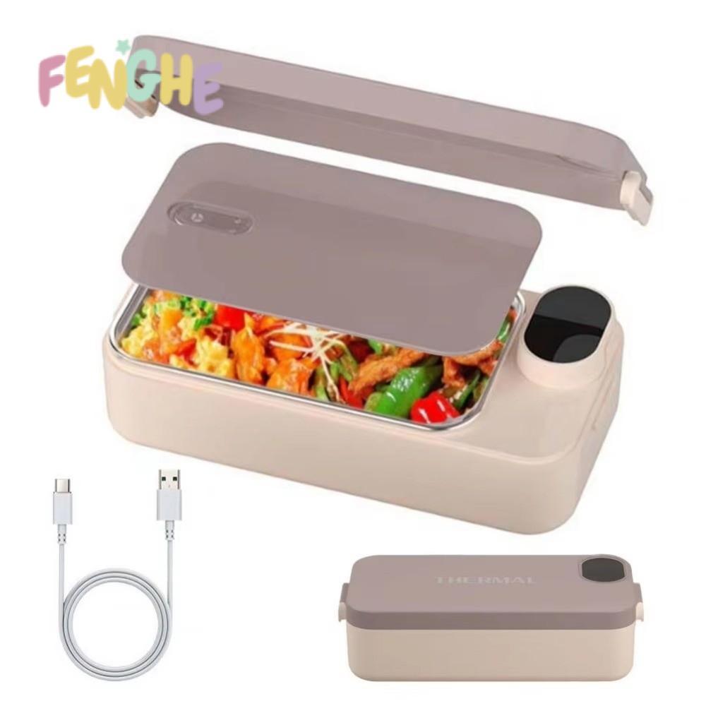 Hộp cơm trưa làm nóng USB FENGHE, Máy hâm nóng thực phẩm có thể sạc lại dung tích 900ml, Chức năng sưởi ấm dễ sử dụng Cách nhiệt Hộp đựng đồ ăn Du lịch
