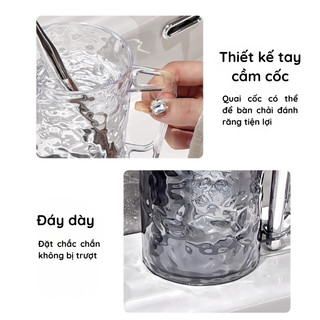 Cốc Đánh Răng Vân Kim Cương Trong Suốt 2in1 MAISON, Ly Súc Miệng Kèm Đựng Bàn Chải Tiện Lợi