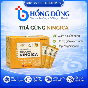 Trà gừng mật ong Nam Dược Ningica giúp làm ấm cơ thể, giảm cảm lạnh, buồn nôn, ói, đầy bụng khó tiêu, huyết áp thấp
