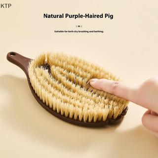 [Ktp] bàn chải cơ thể dài xử lý heo rừng lông trở lại Scrubber cho da khô tẩy da chết tắm