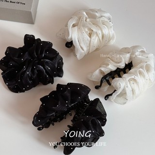 Lưới gãy kim cương chuối kẹp tóc cao cấp, phong cách mới xoắn kẹp sau đầu cho đuôi ngựa