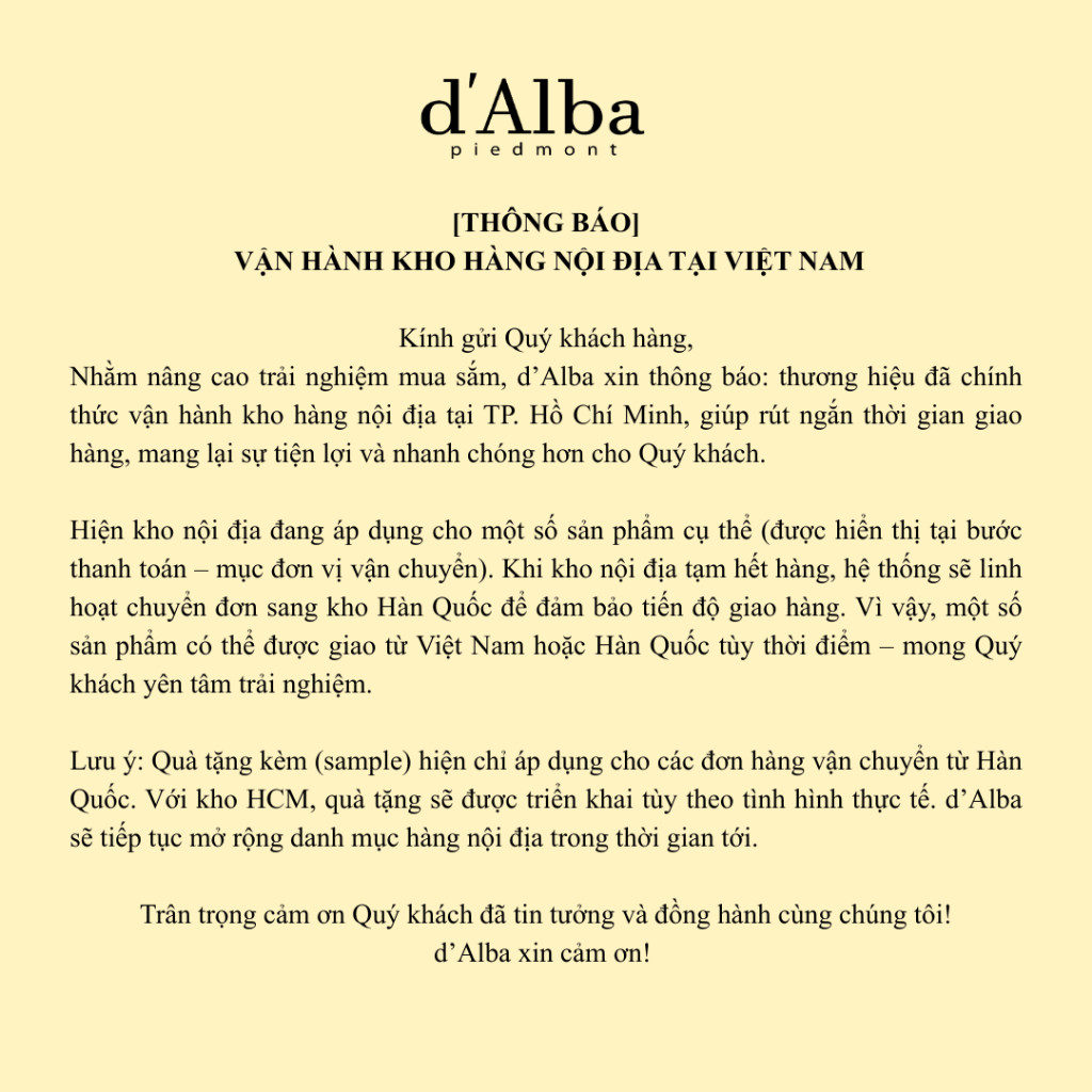 [d'Alba Official] Serum dạng xịt khoáng căng bóng da  First Spray Serum 100ml - Mist Serum