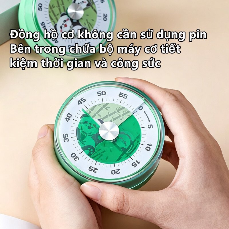 đồng hồ hẹn giờ bấm giờ đếm ngược 60 phút nam châm cơ học im lặng học tập nấu ăn trẻ