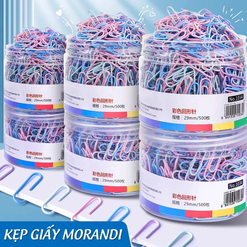 Ghim kẹp giấy mini văn phòng phẩm với 320 cái, màu Morandi trẻ trung, được làm từ kim loại chắc chắn và an toàn