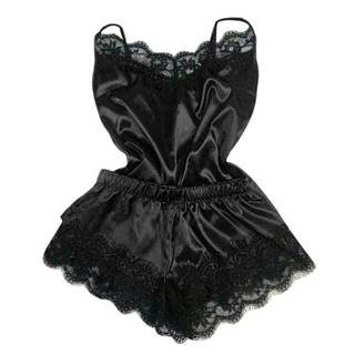 HWETR Nữ Lụa Satin Pyjama Bộ Ren Cami Top 2 Bộ Đồ Ngủ Không Tay Dây Mùa Hè Cho Lounging