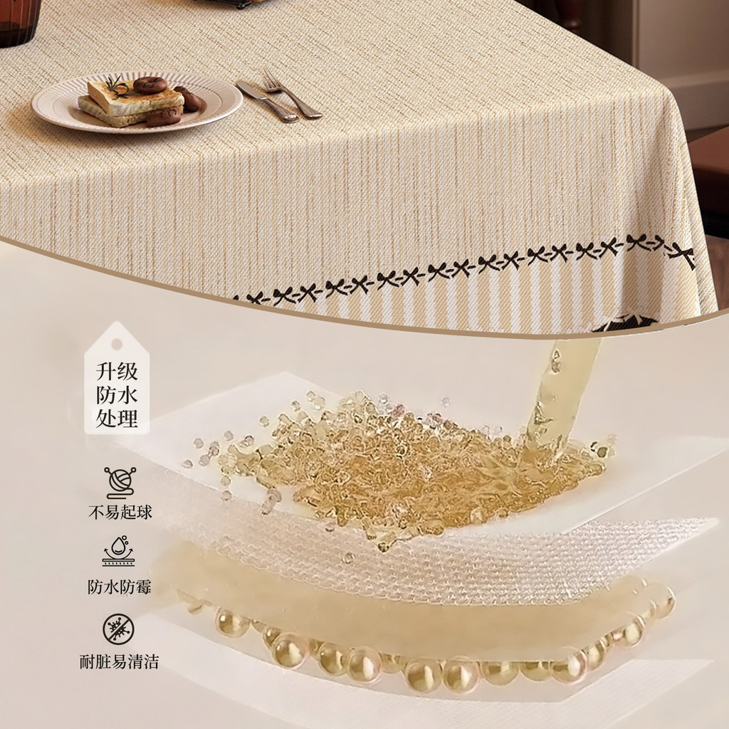 Khăn Trải Bàn ăn chống nước chống dầu phong cách pháp cổ điển trang trí phòng khách họa tiết nơ xinh xắn dễ dàng lau chùi