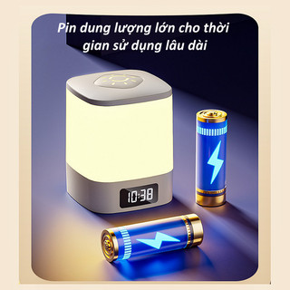 【BabyJoy】đèn ngủ để bàn tích điện đồng hồ led điều khiển từ xa 3 màu chỉnh sáng cho phòng ngủ trẻ