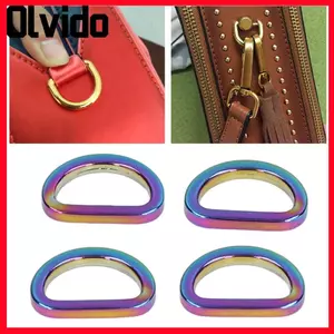 OLVIDO 10 Chiếc Nhẫn D, Khóa Túi Hợp Kim Kẽm Cầu Vồng, Phụ Kiện Hành Lý Bóng Bền Không Hàn D-Ring Khóa Dự Án Webbing
