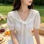 Thời trang ren trắng - khăn choàng quấn cổ nữ có thể tháo rời